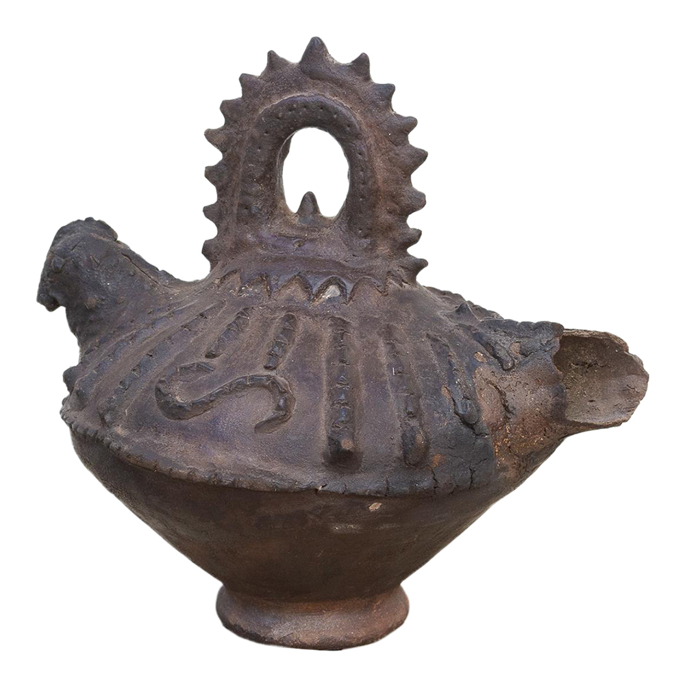 Rare Antique Earthenware Kundi Vessel~P77658231