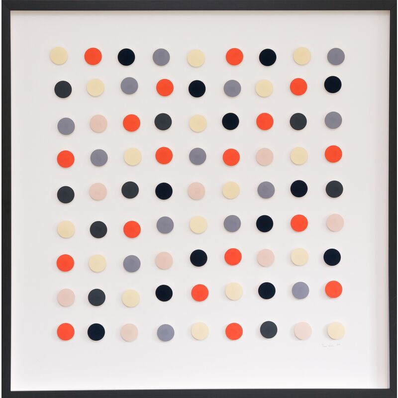 Dawn Wolfe, Tangerine & Black Dot Collage
