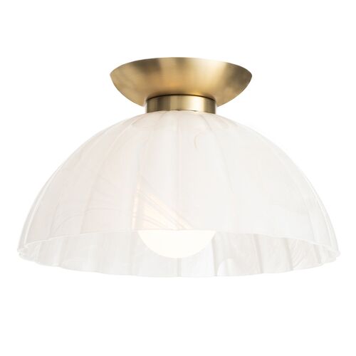 Dariel Glass Flush Mount, White