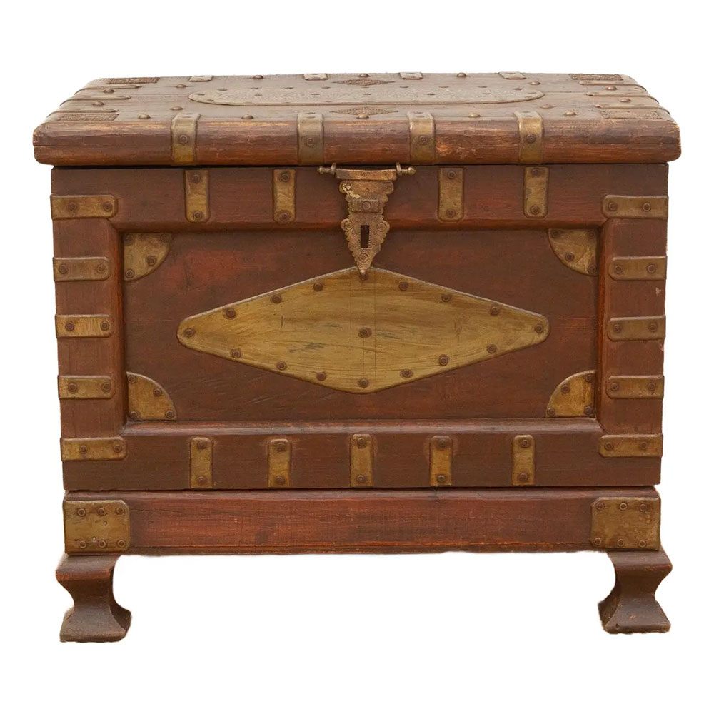 Vintage Teak & Brass Captian's Chest Vintage Teak & Brass Captian's Chest~P77728953