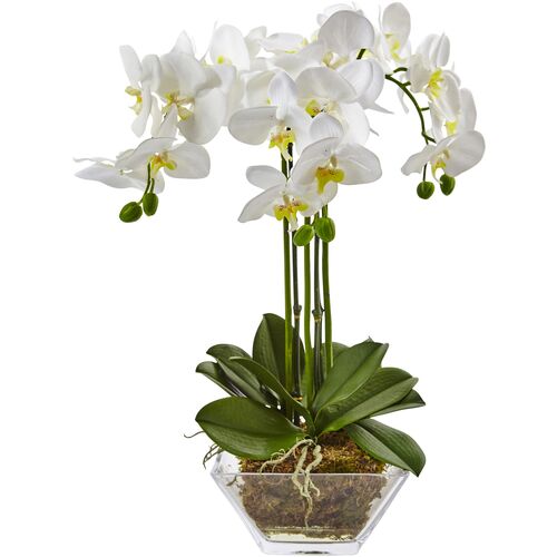22" Faux Orchid Flower Arrangement~P111113162