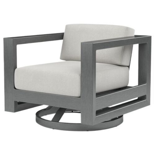Laken Outdoor Aluminum Swivel Club Chair