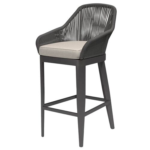 Amira Outdoor Aluminum/Rope Barstool