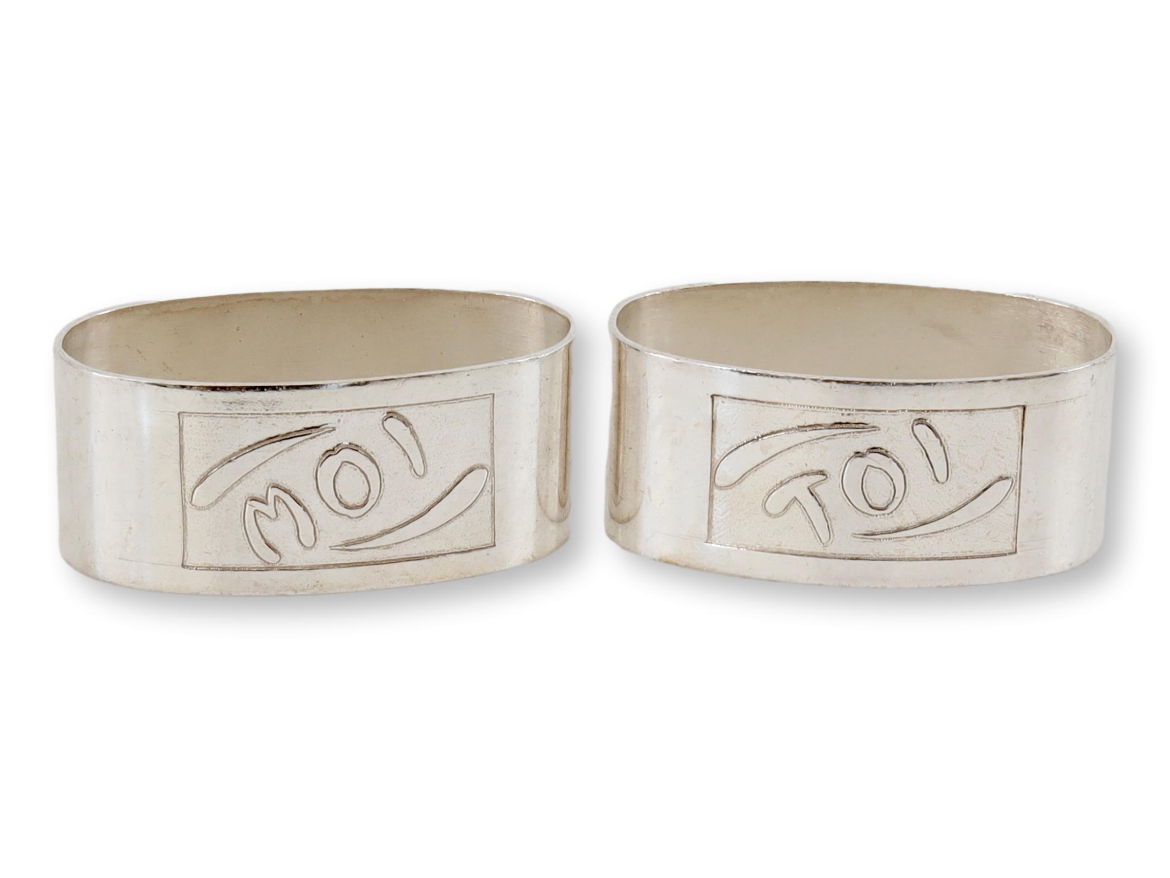 Midcentury French Moi & Toi Napkin Rings~P77672126