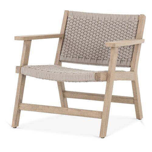 Asher Outdoor Rope Accent Chair, Brown/Natural Teak~P77567070