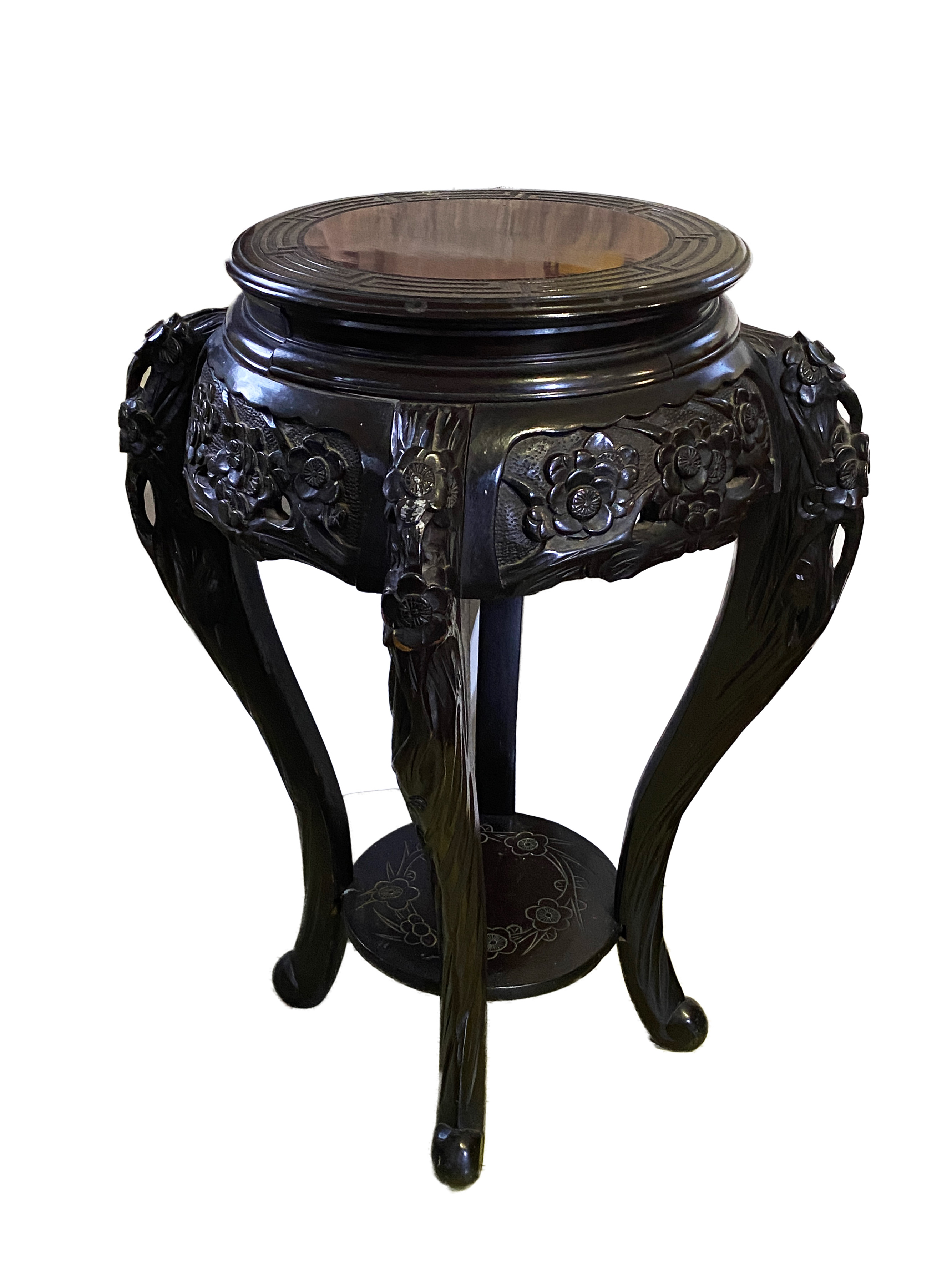 Antique Rosewood Pedestal Stand Display~P77607655