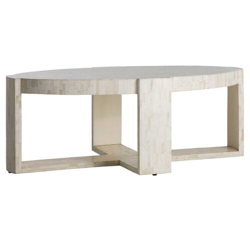 Kenzie Bone Inlay Coffee Table, Ivory