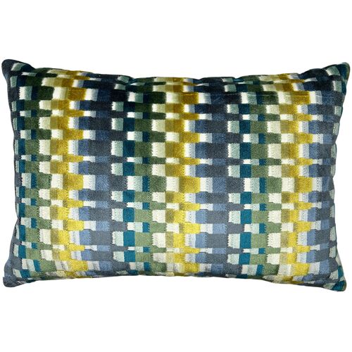 Emmett 16x24 Patterned Cut Velvet Lumbar Pillow