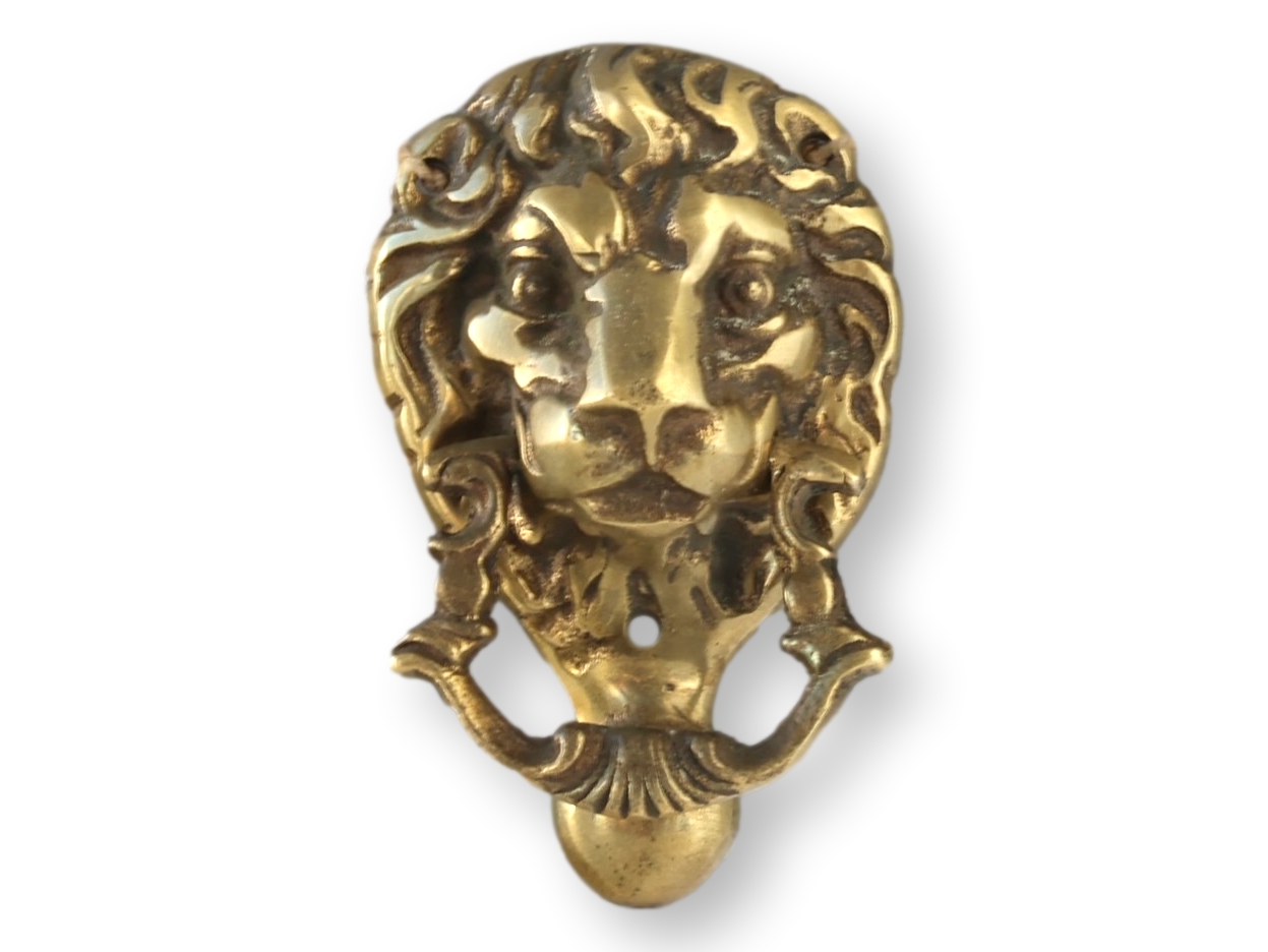 Antique English Brass Lion Door Knocker~P77719191