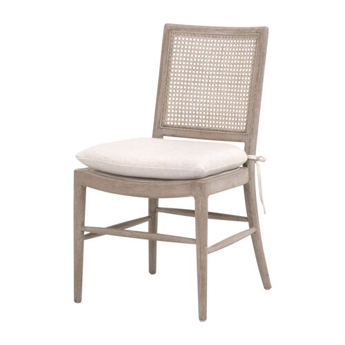 S/2 Indira Cane Dining Chairs, Natural Gray/Cream
