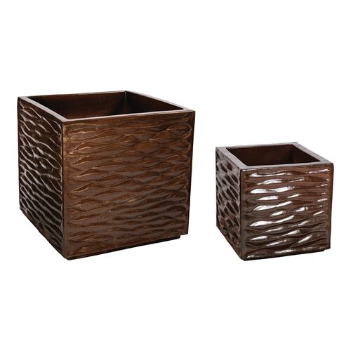 Echo Outdoor Hand Crafted Ceramic Planter Set