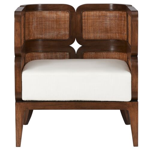 Winnie Rattan Lounge Chair, Cream/Natural Winnie Rattan Lounge Chair, Cream/Natural