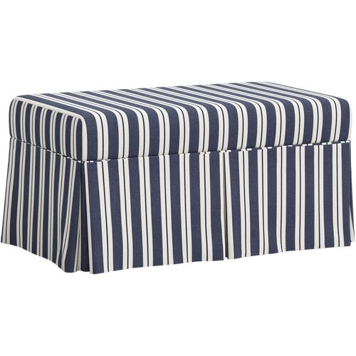 Hayworth Skirted Storage Bench, Harrison Stripe