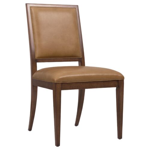 Archives Leather Side Chair, Brown