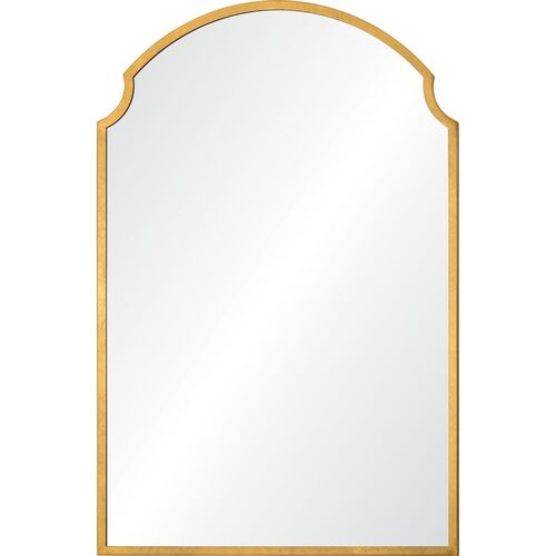 Esai Arched Wall Mirror, Gold Leaf