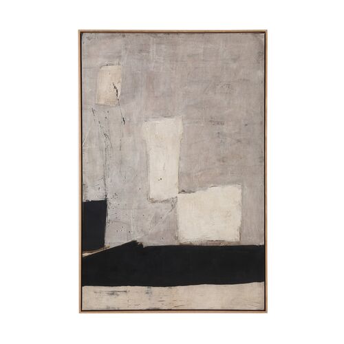 40" x 60" Ryder Painting by Scott Kerr, White Oak Frame