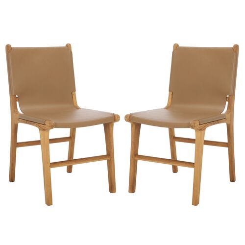 S/2 Evran Leather Dining Chairs S/2 Evran Leather Dining Chairs