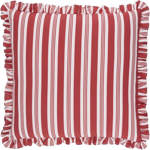 Nymara Bold Stripe Accent Pillow w/Ruffles, Red Nymara Bold Stripe Accent Pillow w/Ruffles, Red