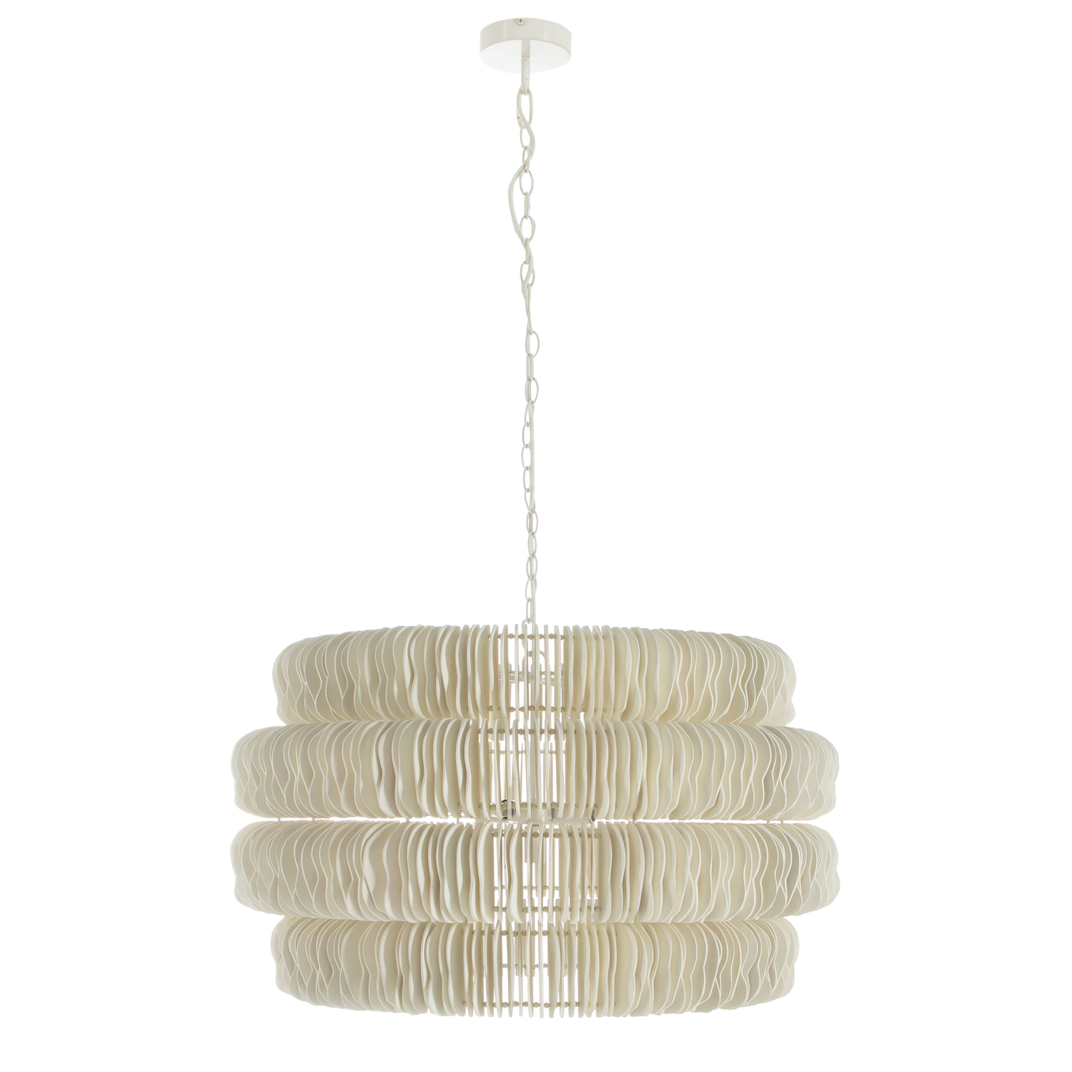 Serena 4-Tier Coconut Shell Chandelier, Ivory