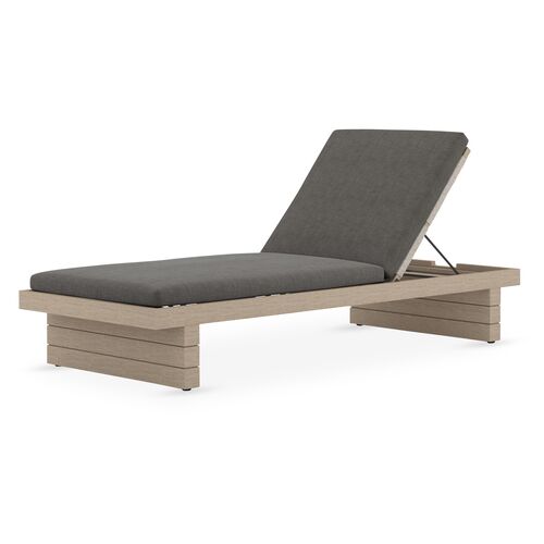 Lauren Outdoor Chaise, Washed Brown/Charcoal~P77593052