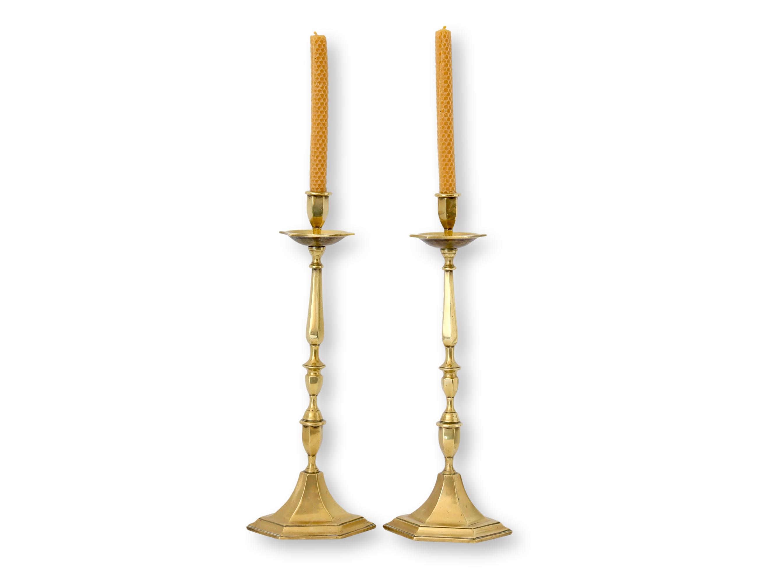 Large Art Deco Brass Candlesticks~P77673909