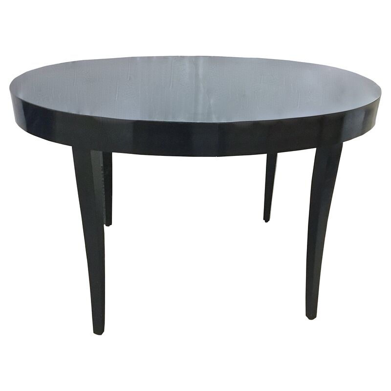 Black Oval Art Deco Dining Table