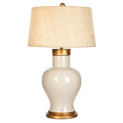 Cleo Seagrass Table Lamp, Cream/Gold~P77414327