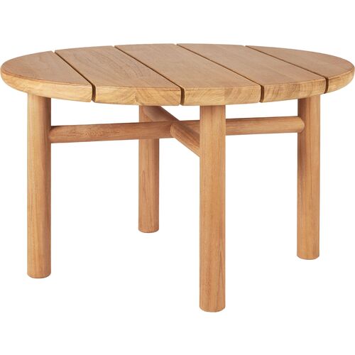 Quatro Round Outdoor Side Table, Teak~P111123665