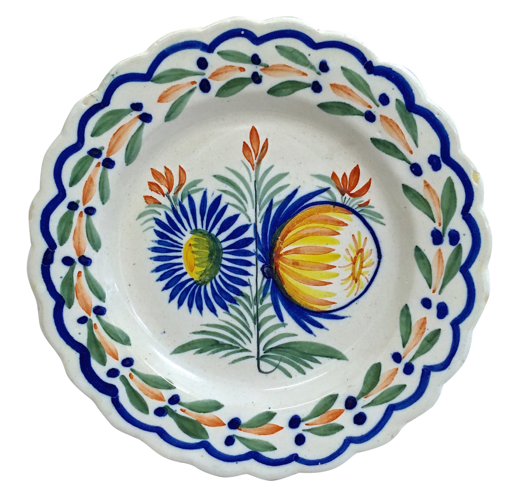Henriot Quimper Abstract Floral Plate~P77662744