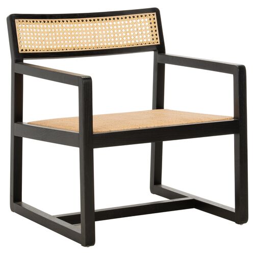 Lola Cane Accent Chair, Black~P77575719