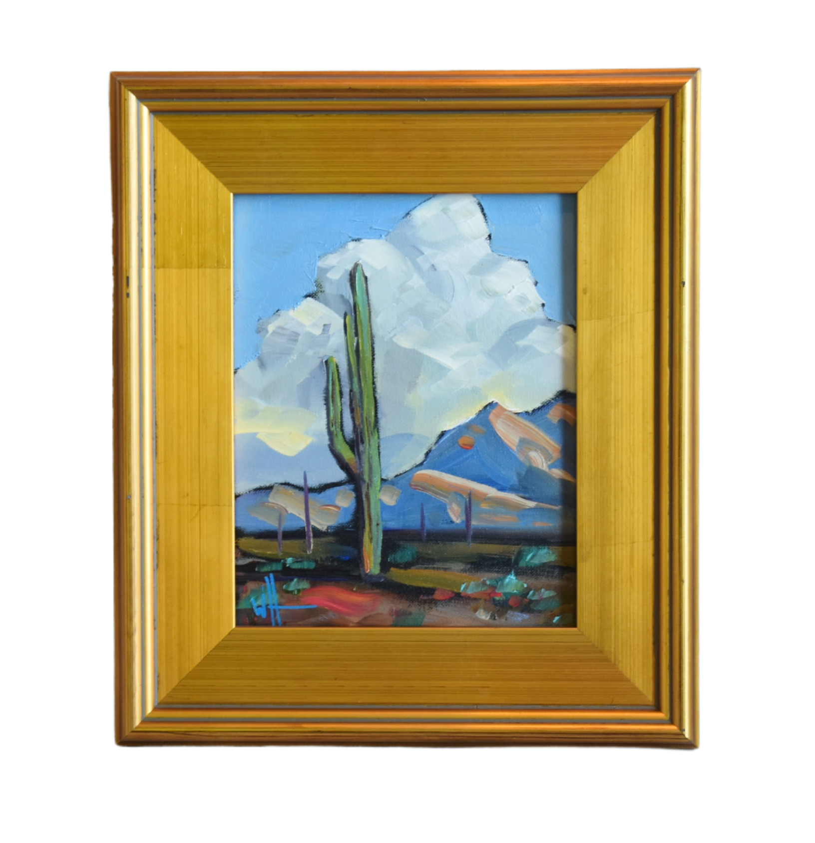 William Hawkins, Saguaro Cactus Oil Painting~P77682019