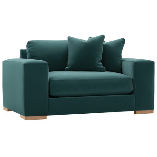 Remington 60" Velvet Chair-and-a-Half Remington 60" Velvet Chair-and-a-Half