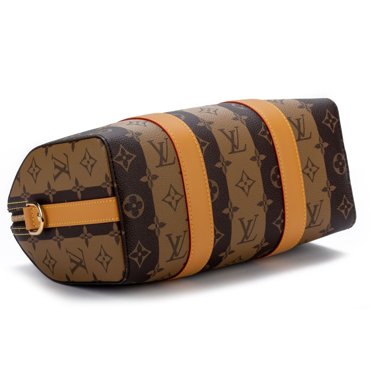 Louis Vuitton Keepall Bandouliere 50 Nigo Brown Stripe Monogram Heart  Travel Bag