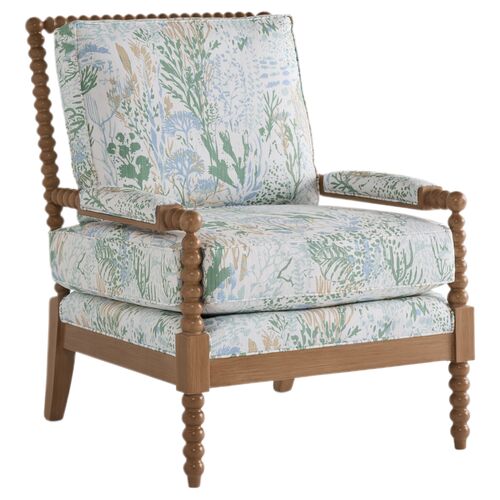 Bankwood Exposed Wood Chair, Spring Print