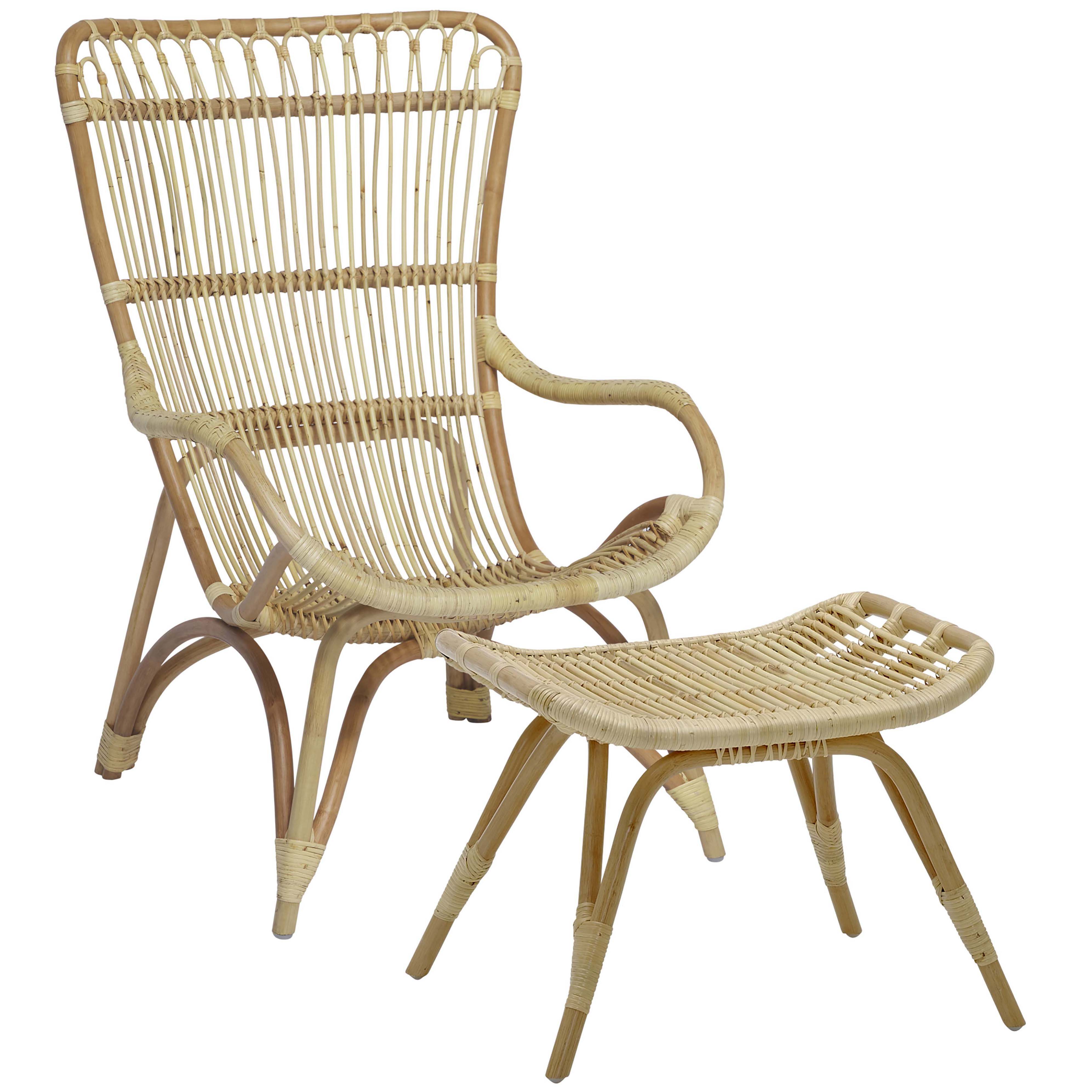 Monet Rattan Lounge Chair/Footstool, Natural | One Kings Lane