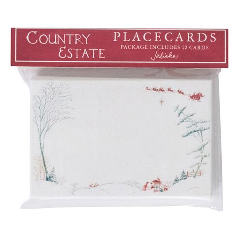 S/12 Country Estate Winter Frolic Place Cards, Evergreen