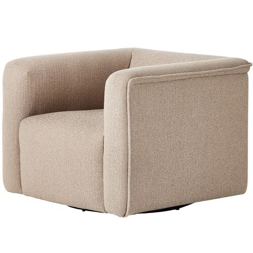 Shelly Swivel Chair, Camel Performance