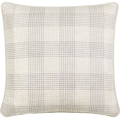 Harlen Houndstooth Check Pillow, Ivory
