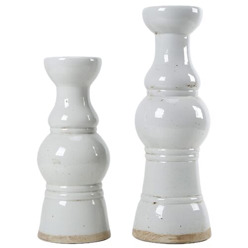 Solis Porcelain Candle Holder, Off-White Solis Porcelain Candle Holder, Off-White