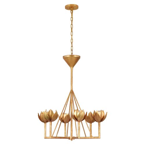 Alberto Small Single-Tier Chandelier Antiqued Gold Leaf~P77564576