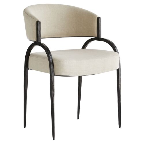 Bahati Accent Chair, Natural Linen~P77565855
