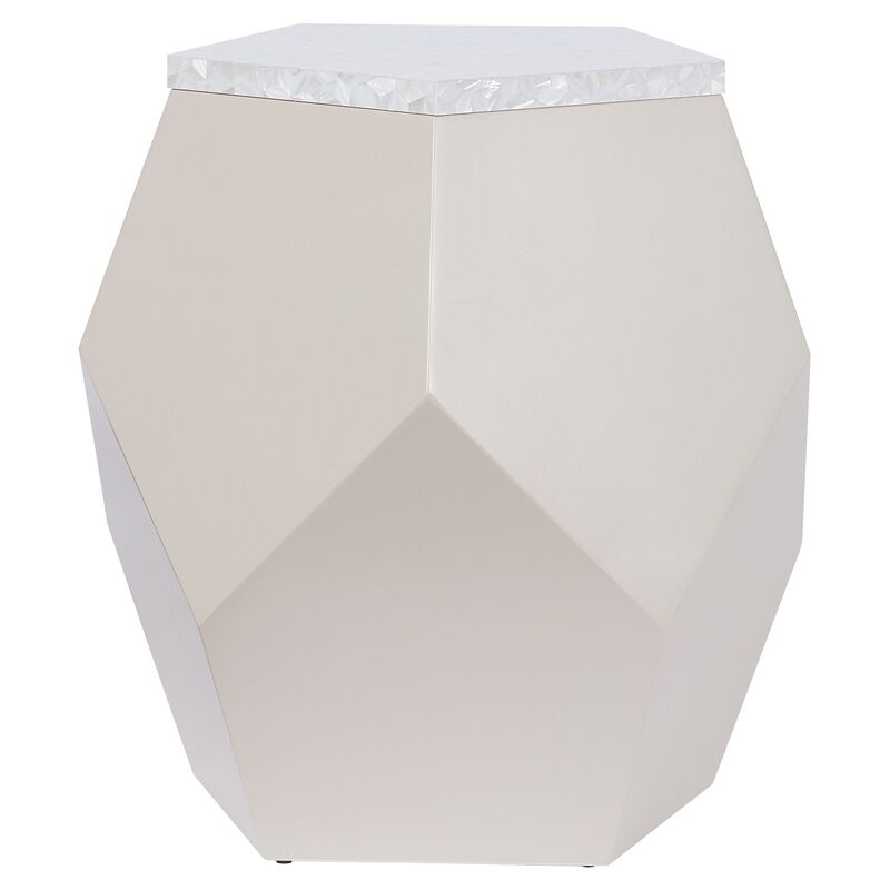 Geo End Table, Taupe Lacquer