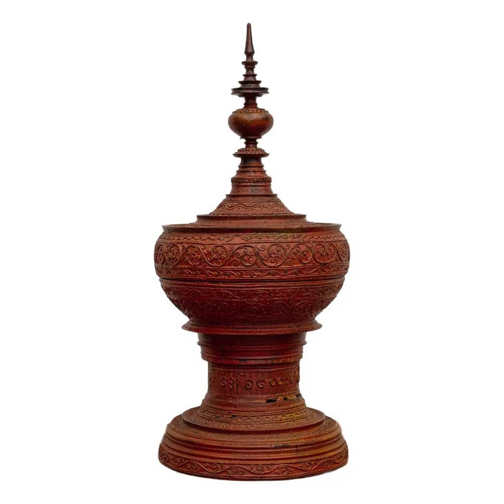 Vintage Sculptural Carved Burmese Vessel~P77717289