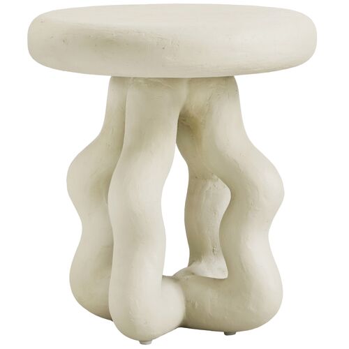 Finley Indoor/Outdoor Side Table, Textured Cream