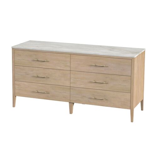 Ethan 6-Drawer Marble Top Dresser