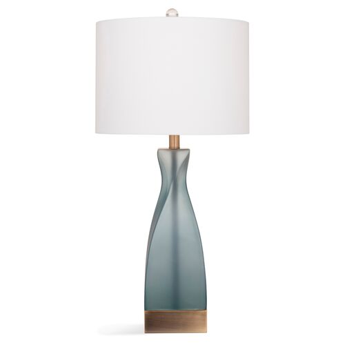 Piazza Table Lamp, Frosted Blue/Brass~P77400130