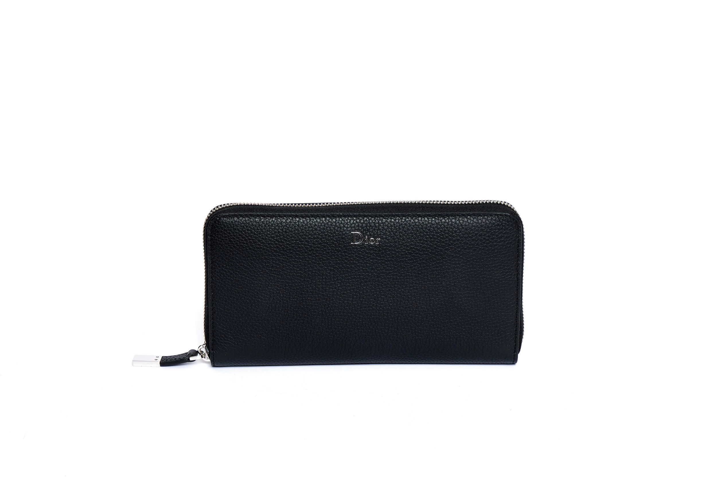 Dior New Black Leather Zip Around Wallet~P77643950