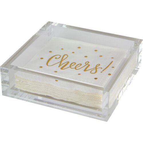 Lucite Cocktail Napkin Holder, Clear~P77535964