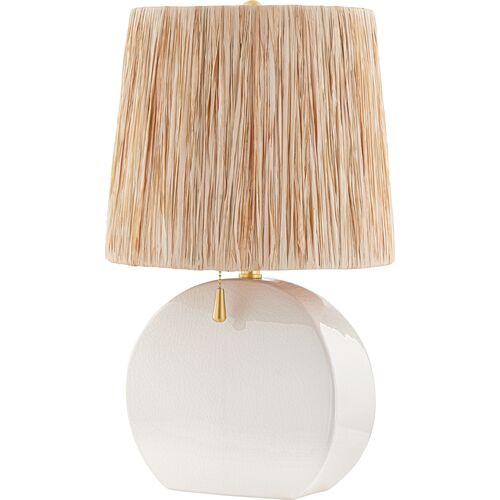 Georgiana Table Lamp, White/Raffia~P111126414