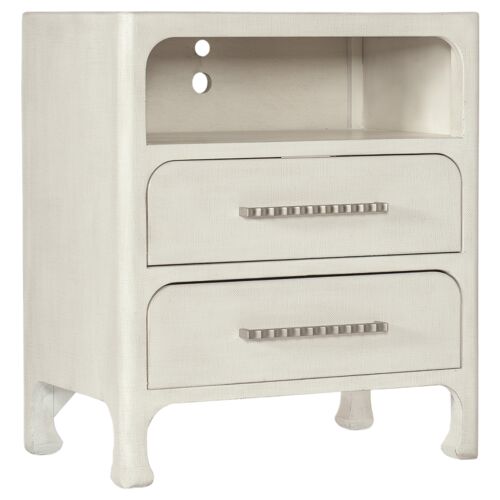 Serenity Raffia 2-Drawer Nightstand, Sand Dollar